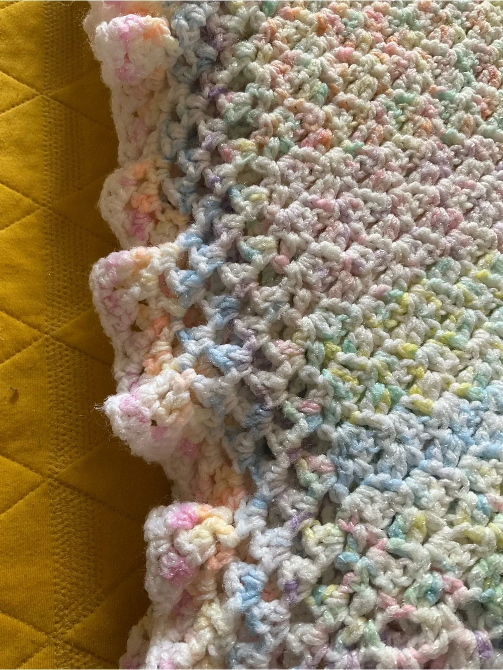 Handmade Pastel Crochet Baby Blanket - Multicolor - Picture 2 of 2